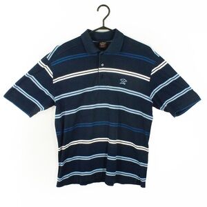 Paul & Shark Yachting Blue White Stripe Short Sleeve Polo Shirt Top